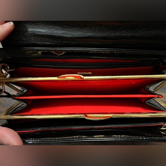 Vintage Ande Purse: Black Patent Leather Convertible Crossbody Bag - Picture 9 of 14